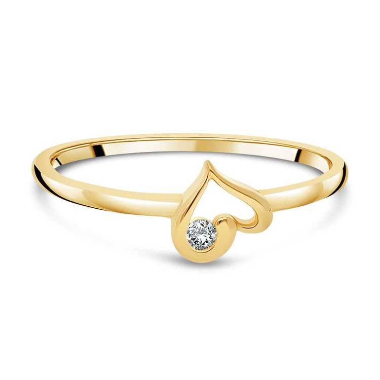 Bague Forme C Ur Or Jaune Diamant Bijou L Gant Pour Femme