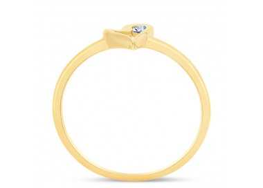 Bague Forme C Ur Or Jaune Diamant Bijou L Gant Pour Femme