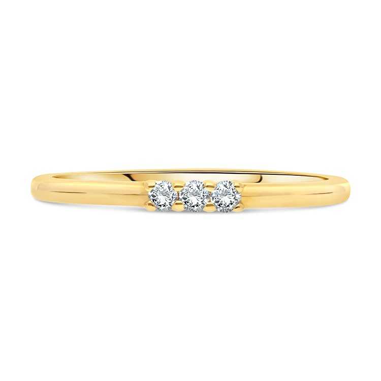 Bague Trilogie Or jaune Diamants Bijou élégant pour Femme