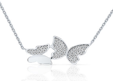 Collier 2 Papillons Argent 925