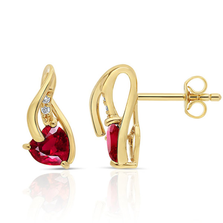 Boucles d'Oreilles Rubis Rouge Or & Diamants – Bijoux pour Femme