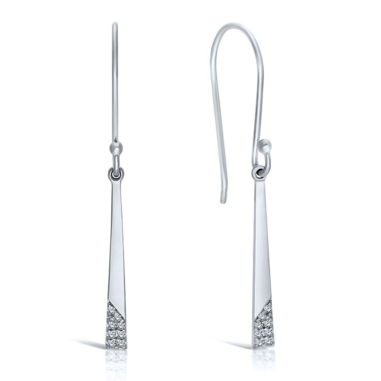 Boucles d'Oreilles en Argent 925/1000 et Oxydes de Zirconium