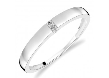 Alliance Or Blanc 375/1000 sertie Diamants blancs