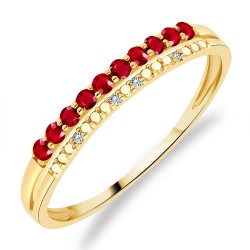 Bague Or Jaune 375/1000 Rubis et Diamants